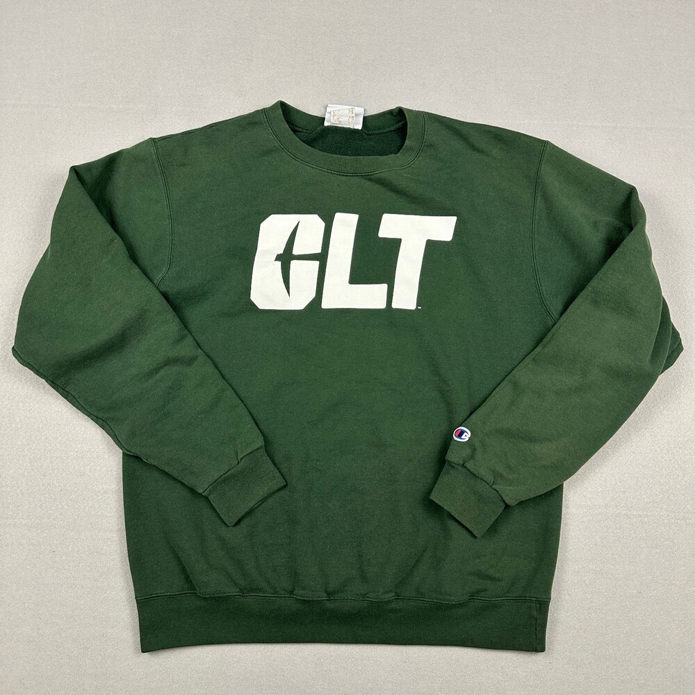 Charlotte 49ers Sweatshirt Men Medium Green Champion Crewneck Pullover NCAA M *